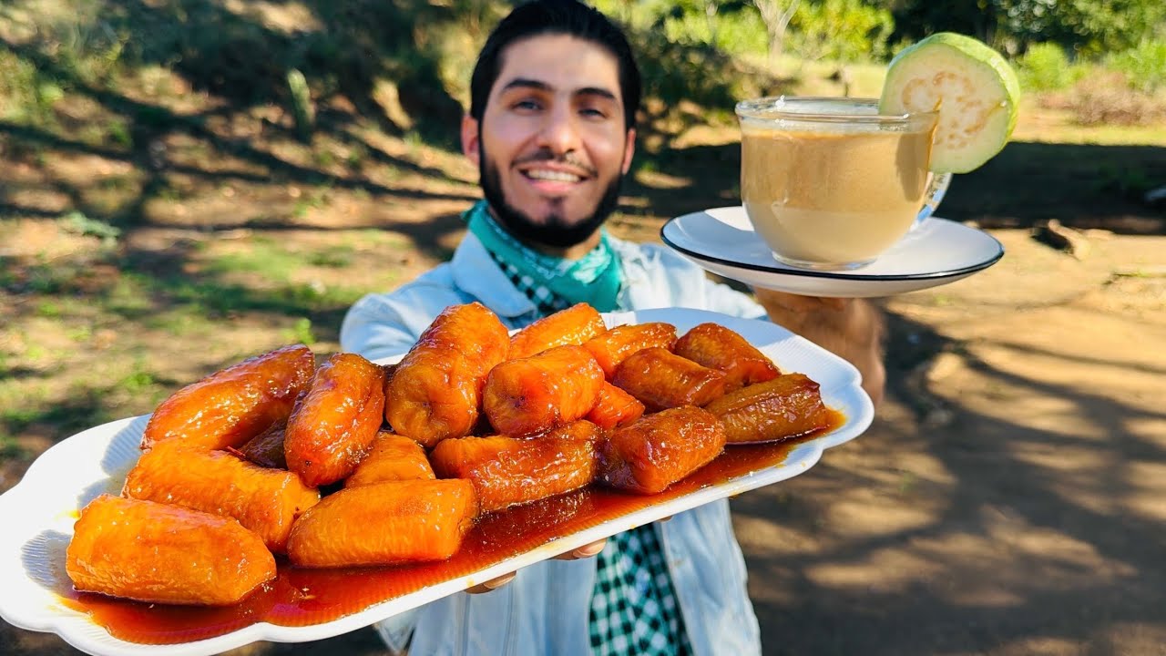 Plátanos TENTACIÓN a la naranja y atole de GUAYABA especial!!