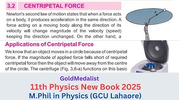 11 Class Physics New Book 2025 | Centripetal Force class 11 | Unit 3 | Topic 3.2|And Its Application