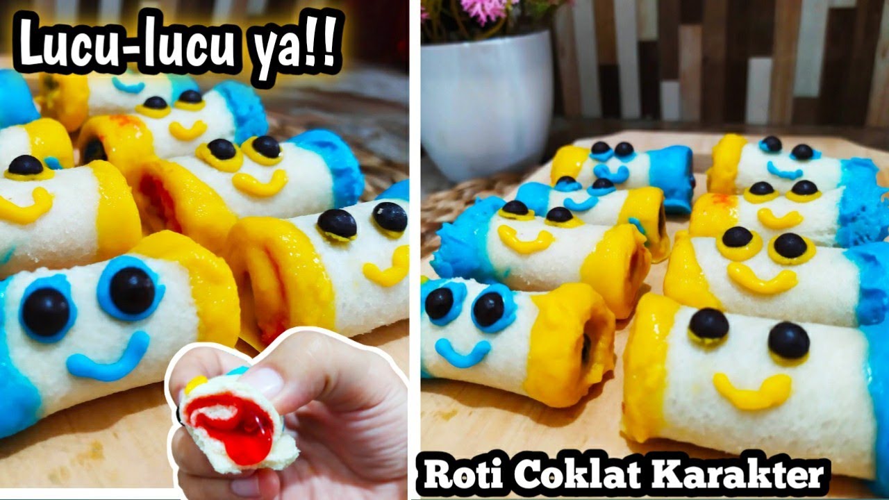 JAJANAN BENTUK LUCU DAN UNIK | RESEP ROTI COKLAT KARAKTER YANG DALAMNYA ...