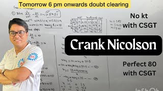Crank Nicholson method in numerical methods 🔥 #secondyearengineeringmaths
