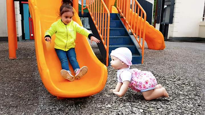 Walking Baby Doll at Playground /