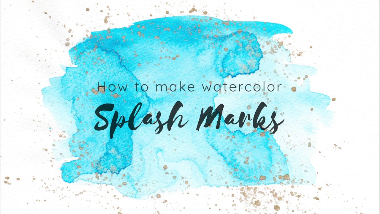 How to make Watercolor Splashes with Blue and Gold Paint + Tools