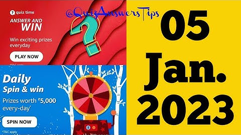 Amazon Quiz Today | Amazon Quiz Answers Today I 05 January 2023