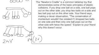 PH1 Ch 10 notes Elastic Collisions & Ex 10-9 Newton's Cradle