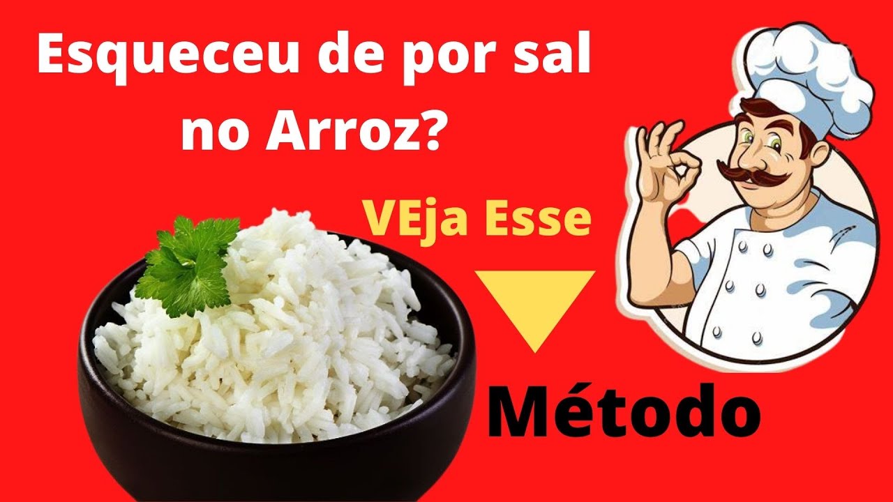 Esqueci de por sal no Arroz ! E AGORA?//Método fácil e prático. - YouTube