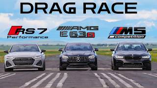 RS7 Performance vs AMG E63s vs M5 Competition