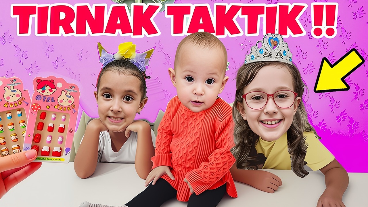 BAHAR VE BANU ALYA TAKMA TIRNAK TAKMAYA ÇALIŞTIK !! ASEL MİRA YARAMAZLIK YAPTI !!