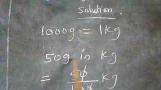 Change 50g to kg