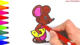 Coloring Мouse Colored Markers Download Picture Raskraska