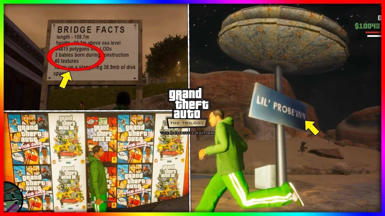 TUTTI I "NUOVI" EASTER EGGS DI GTA SAN ANDREAS THE DEFINITIVE EDITION YouTube