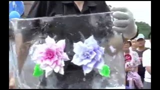 arte con el hielo - increíble habilidad con el taladro