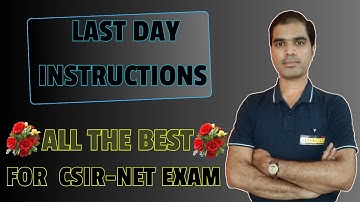 CSIR-NET CHEMISTRY EXAM - LAST DAY INSTRUCTIONS TO ASPIRANTS BY Dr SHASHIKANTH SIR | BIOGENESIS