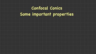 Confocal Conics and properties | Geometry | NEP 2020 # Bsc ii sem maths