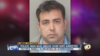 Man suspected of running over estranged wife in custody