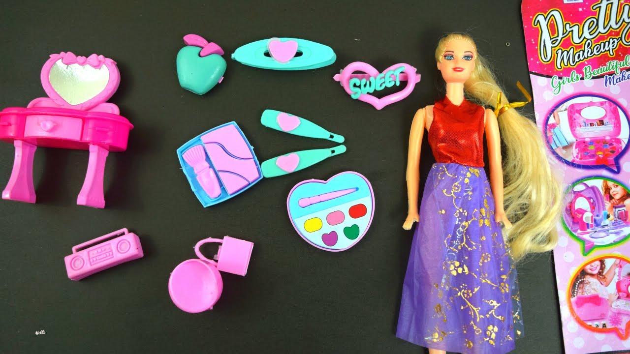 Miniature Barbie doll makeup kit 3 minutes Satisfying with unboxing