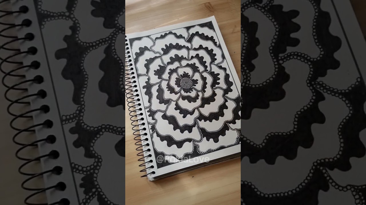 Easy floral Doodle #stressrelief #anxietyrelief #zentangleart #zendoodles #fypシ # #therapeuticart