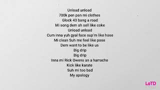 WSTRN & Skillibeng - Unload lyrics