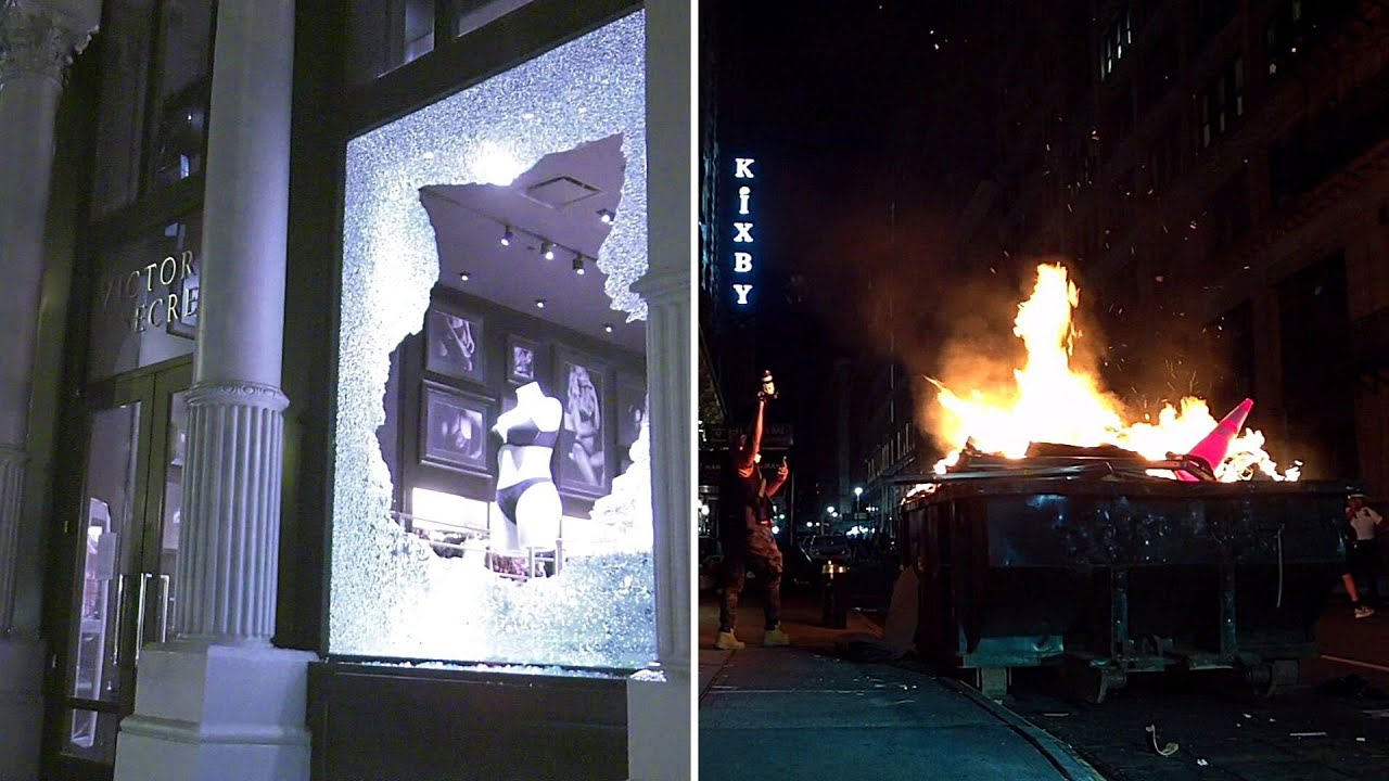 Violence, looting break out overnight in Manhattan