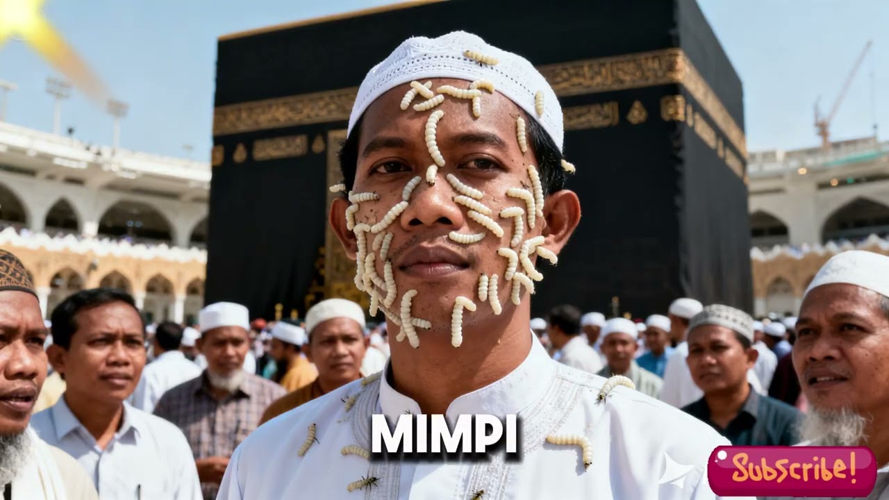 MENGERIKAN!!! DI DEPAN KA'BAH WAJAH PENUH BELATUNG