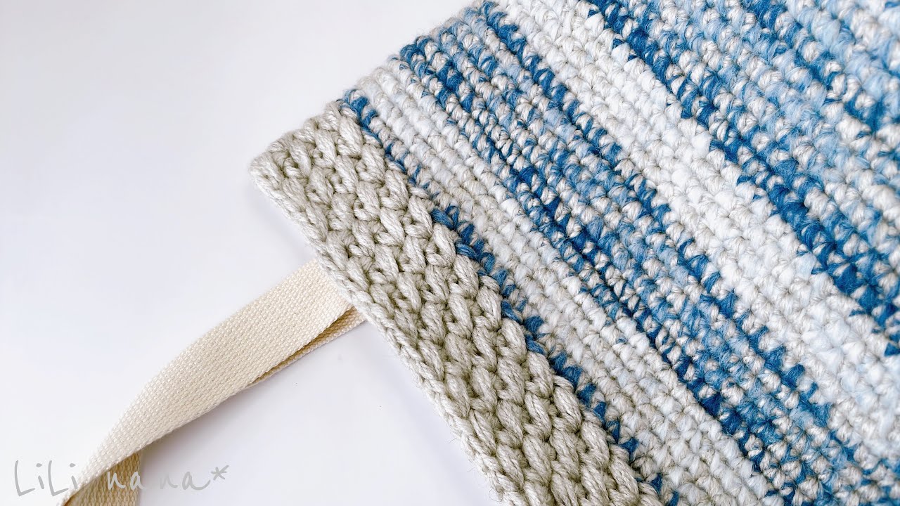 100毛糸】フワフワ毛糸引き揃えバッグの編み方【かぎ針編み】Crochet