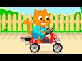 Família de Gatos - Moto De Corrida Caseira Desenho Infantil em Português Brasil