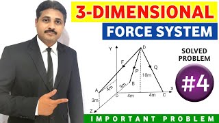 THREE DIMENSIONAL FORCE SYSTEM IN ENGINEERING MECHANICS SOLVED PROBLEM 4