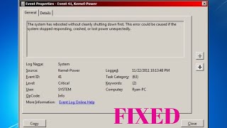 HOW TO FIX WINDOWS KERNAL EVENT ID41 ERROR