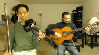 Video thumbnail of "Kansas - Dust in the Wind (acoustic guitar and electric violin cover video)"