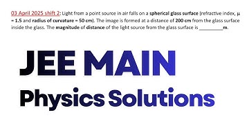 Light from a point source in air falls on a spherical glass surface (refractive index, n= 1.5 and ra