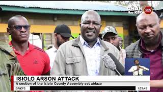 A Section Of The Isiolo County Embly Set Ablaze By Unknown Ailants