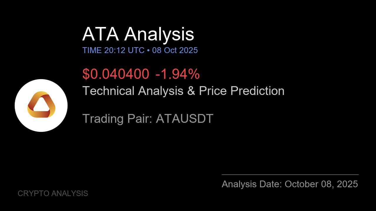 ATA (ATAUSDT) Technical Analysis - Price Prediction & Buy or Sell October 08, 2025