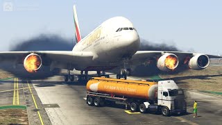 Emirates Airbus A380 Crashes With Air Bus during Emergency Landing - GTA 5