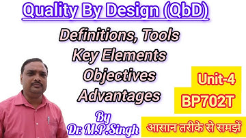 Quality by Design (QbD) | Definition, Elements Tools, Objectives | Industrial Pharmacy-2 | BP702T