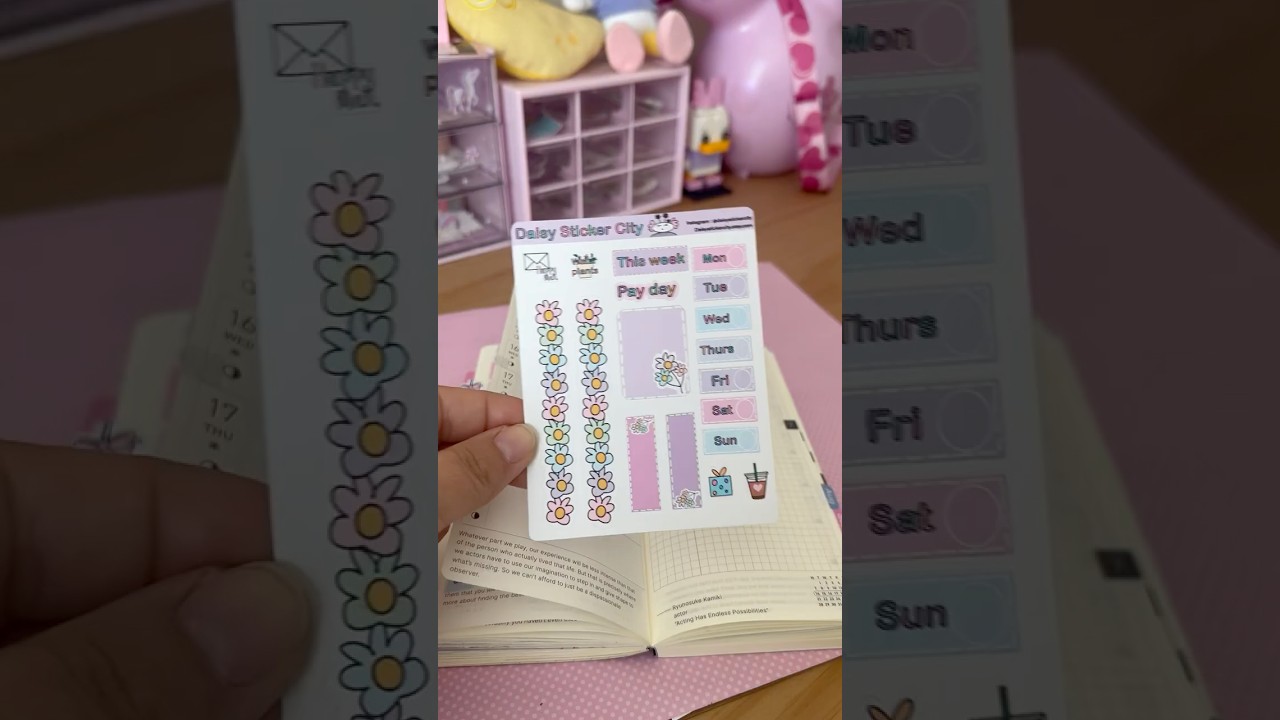 Setting up my week in my Hobonichi Weeks Mega with stickers 