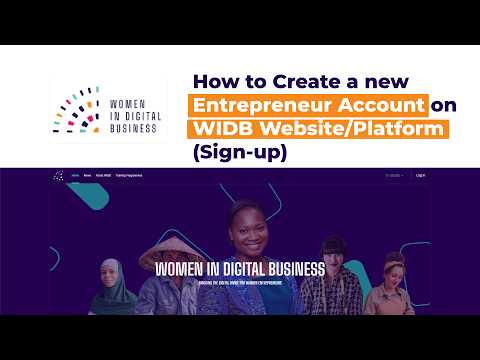 How to Create a new Account as an Entrepreneur on WIDB Platform (WIDB Sign-up)