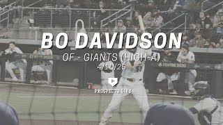 Bo Davidson - OF, Giants (High-A) - 4/9/25