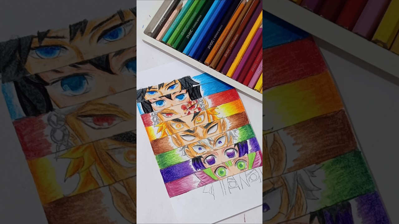 Drawing All Hashira Eyes👁️🩷 | Drawing Mitsuri Eyes | 