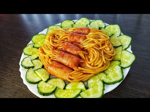 Спагетти с сосисками | Любимое блюдо детей