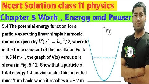 5.4 The potential energy function for a particle executing linear simple harmonic motion is given by
