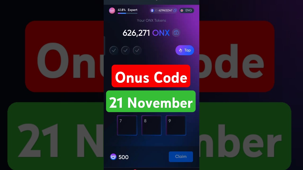 Onus Daily Code 21  November | Daily Code Onus Tap Tap | Onus Daily Code 
