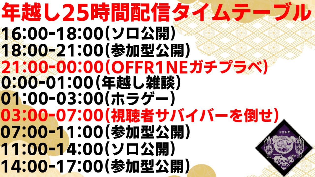 DBD】年越し25時間配信~第二部~【デッドバイデイライト】 - YouTube