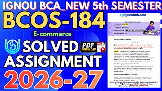 BCOS-184 Solved Assignment 2026-27 | IGNOU BCA_NEW 1st Semester | July 2026 & Jan 2027 screenshot 1