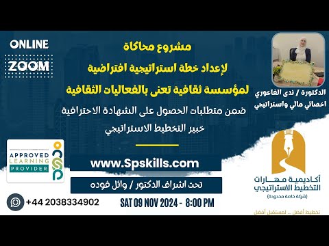 محاكاة اعداد خطة استراتيجية لمؤسسة ثقافية تقديم الدكتورة ندى الفاعوري