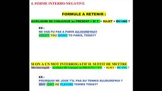 LE PRESENT PROGRESSIF/CONTINU/BE-ING EN ANGLAIS POUR AVOIR LES BASES - COURS N°1