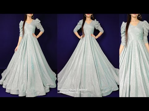 Cinderella /Party wear/gown cutting and stitching/ long dress /umbrella frock/princess dress