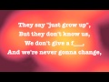 AVRIL LAVIGNE - HERE'S TO NEVER GROWING UP - OFFICIAL LYRICS