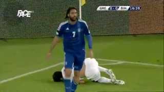 Georgios Samaras Zuti Karton - Emir Spahic -Edin Dzeko -Grčka - Bosna i Hercegovina