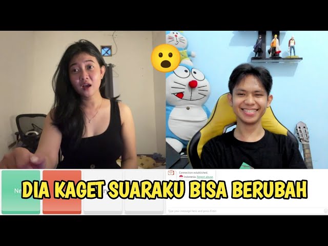 CEWEK INI KAGET SUARAKU BISA BERUBAH JADI KARTUN | OME TV INDONESIA class=