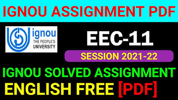 EEC-11 Solved Assignment 2021-22 in English, EEC 11 Solved Assignment 2022, EEC 11 Assignment