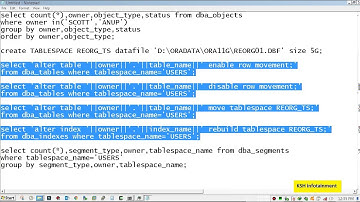 De-Fragmentation In Oracle (Re-organization)